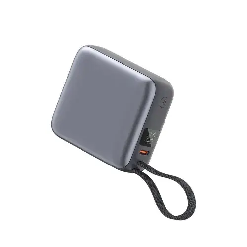 QCY 35W PD Fast Charging Mini Power Bank 10000mAh with Built-in USB-C Cable & Digital Display