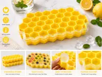 Honeycomb Ice Tray with Lid,সিলিকন হানি-কম্ব আইস ট্রে — 3