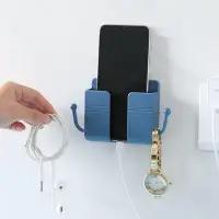 Wall Mount Phone Holder single,  Wall Mount Phone Plug Holder Storage Box Charging Cell Phone Stand Brackets For Bedroom Bathroom Study — 4