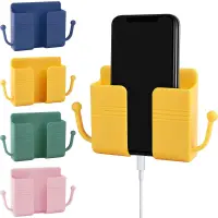 Wall Mount Phone Holder single,  Wall Mount Phone Plug Holder Storage Box Charging Cell Phone Stand Brackets For Bedroom Bathroom Study — 1