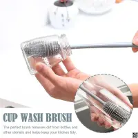 Silicone Bottle Cleaning Brush Bottle Cleaner for Washing Baby Bottles Handle Brush — 3