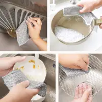 10PCS Magic Silver Wire Dish Cleaning Cloth – Reusable Non-Stick Oil & Rust Removal Kitchen Towel / ১০ পিস ম্যাজিক সিলভার ওয়্যার ডিশ ক্লিনিং কাপড় — 9