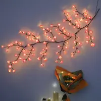 Cherry Enchanted Willow Vine Light Pink Cherry Blossom Tree Branch Lights with 8 Light Model Bedroom Wall Doors — 1
