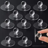 10Pcs ডায়মন্ড শেপ সেলফ-অ্যাডহেসিভ এক্রাইলিক ক্রিস্টাল হুক / Self Adhesive Wall Hooks Diamond Shape Acrylic Crystal Hooks — 1