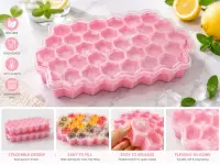 Honeycomb Ice Tray with Lid,সিলিকন হানি-কম্ব আইস ট্রে — 1