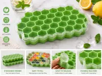 Honeycomb Ice Tray with Lid,সিলিকন হানি-কম্ব আইস ট্রে — 2