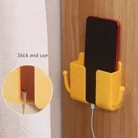 Wall Mount Phone Holder single,  Wall Mount Phone Plug Holder Storage Box Charging Cell Phone Stand Brackets For Bedroom Bathroom Study — 3