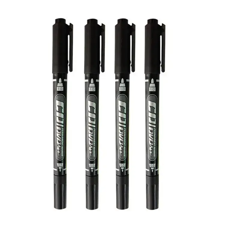 Gxin CD/DVD/OHP Marker Pen - Black 2pcs