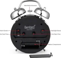 Elegant Retro Bell Alarm Clock — 3
