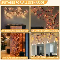 Cherry Enchanted Willow Vine Light Pink Cherry Blossom Tree Branch Lights with 8 Light Model Bedroom Wall Doors — 3