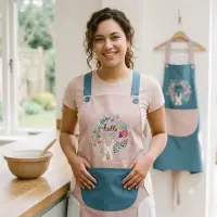 Hello spring Kitchen Cooking Apron, Waterproof & Anti-Oil Polyester Kitchen Apron, Restaurant Apron for Chef Cooking — 2