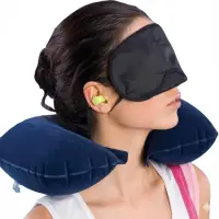 3 in 1 Travel Pillow Set - Head Pillow, Eye Cover & Ear Plug — 2