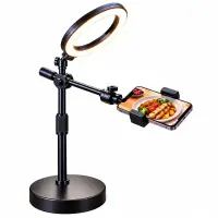 YCSKNOW YW-103 Overhead Live Streaming Stand + 10-Inch Ring Light Combo — 1