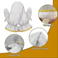 2 Pcs Steel Wire Dish Cleaning Gloves for Kitchen, Waterproof Kitchen Cleaning Dish washing Gloves-রান্নাঘরের জন্য 2 পিসি স্টিলের তারের ডিশ পরিষ্কারের গ্লাভস, জলরোধী রান্নাঘর পরিষ্কারের ডিশ ধোয়ার গ্লাভস — 2