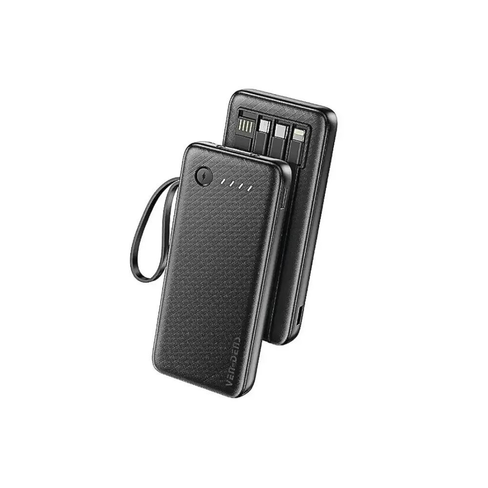 VEN-DENS VD-PB058 10000mAh 4-in-1 Power Bank with Built-in Cables | Bangladesh