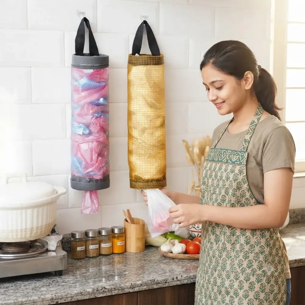 কিচেন পলিথিন স্টোরেজ ব্যাগ / Kitchen Plastic Bag Holder