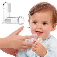 Silicon baby finger toothbrush with cover. কভার সহ সিলিকন বেবি ফিঙ্গার টুথব্রাশ — 1