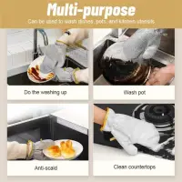 2 Pcs Steel Wire Dish Cleaning Gloves for Kitchen, Waterproof Kitchen Cleaning Dish washing Gloves-রান্নাঘরের জন্য 2 পিসি স্টিলের তারের ডিশ পরিষ্কারের গ্লাভস, জলরোধী রান্নাঘর পরিষ্কারের ডিশ ধোয়ার গ্লাভস — 3
