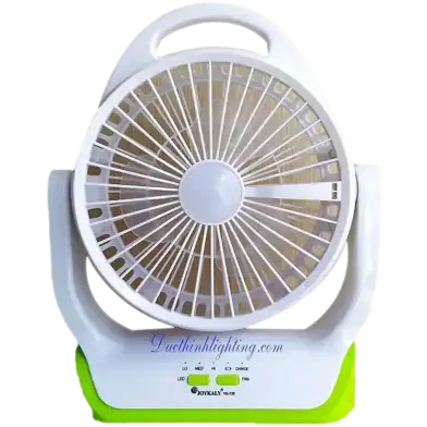 Joykaly YG-729 Rechargeable AC/DC 8 Inch Fan with LED Light – Dual Power, Portable & Bright