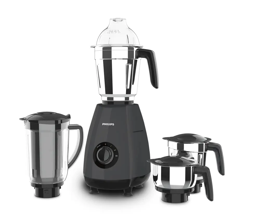 Phillips 1000W Juicer Mixer Grinder (4 Jars) Black (HL7704/00)