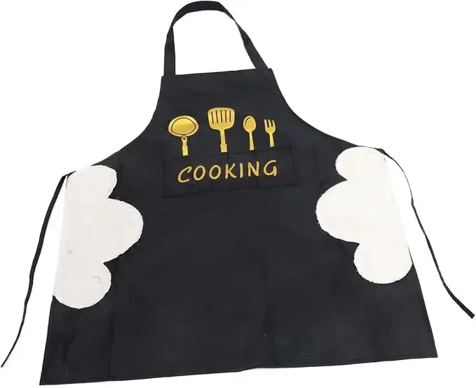 Kitchen Cooking Apron, Waterproof Anti-Oil Polyester Kitchen Apron, Restaurant Apron for Chef Cooking