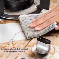 10PCS Magic Silver Wire Dish Cleaning Cloth – Reusable Non-Stick Oil & Rust Removal Kitchen Towel / ১০ পিস ম্যাজিক সিলভার ওয়্যার ডিশ ক্লিনিং কাপড় — 3