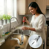 ড্রেন ক্লিনার ক্লগ রিমুভাল ক্লিনিং টুল / Drain / Basin pipe/ Tar Cleaner — 2