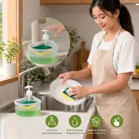 2-in-1 Dishwashing Soap Dispenser / ২-ইন-১ লিকুইড সোপ ডিসপেনসার বক্স — 6