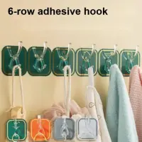 6Pcs Self Adhesive Hook Key Storage Hanger for Kitchen Bathroom Door Wall- রান্নাঘরের বাথরুমের দরজার ওয়াল জন্য 6 পিসি স্ব-আঠালো হুক কী স্টোরেজ হ্যাঙ্গার — 9