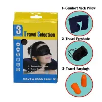 Travel Selection 3 in 1 with Comfort Neck Pillow Sleeping Eye Mask & Travel Earplug Set — 7