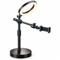 YCSKNOW YW-103 Overhead Live Streaming Stand + 10-Inch Ring Light Combo — 2